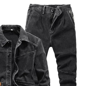 Ensemble d'extérieur pour homme style hip-hop, vente directe d'usine du Pakistan, nouvelle collection 2026, veste et pantalon en jean de couleur unie - Product Image 3