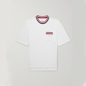 <b>Men's</b> Customizable Color Classic Neck 100%Cotton Knitted Formal Boxy T Shirt High Quality Printed Logo Oversized Sports Tops - Product Image 1
