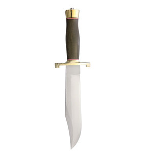 Cuchillo Bowie de acero inoxidable para exteriores, hoja fija con mango de madera para camping, caza y bushcraft. - Product Image 6