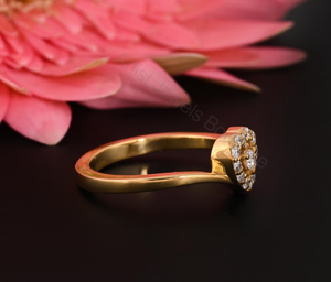 Heart Diamond Ring 0.25 Ct <b>Cluster</b> Engagement Romantic Gold Promise Dainty Minimal Bridal Jewelry - Product Image 2