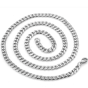 Collier Miami Link doré en acier inoxydable avec fermoir mousqueton, chaîne polie disponible en plusieurs largeurs - Product Image 2