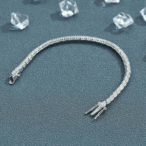 Silver Plated Moissanite Tennis Bracelet Trendy Diamond Alternative Bridal Wedding <b>Gift</b> Unisex Anniversary for Certified Claw - Product Image 5