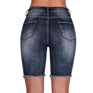 Jean en denim décontracté pour homme, de haute qualité, de marque, à jambe large, motif léopard, bleu clair délavé, avec déchirures et franges, style urbain Hip Hop - Product Image 4