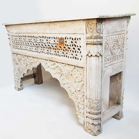 Console de luxe en bois massif au design vintage, sculptée à la main, meubles anciens, console de couloir