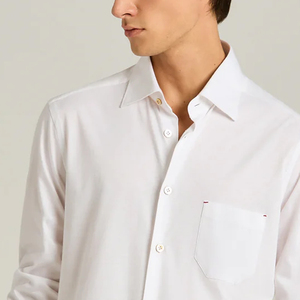 Front Pocket Design With Button Closure And Turn <b>Down</b> Stylish Collar Men Tee Shirt With Custom Logo Casual Wear With Full Sleeve - Product Image 2