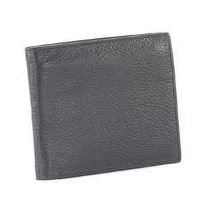 Cartera Corta de Cuero Genuino para Hombre, Negra, Brillante, de Cuero Anilina de Vaca, Alta Calidad, con Logotipo Personalizado, Protección RFID, Estilo Rock - Product Image 1