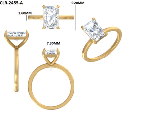 Anillo de Compromiso Solitario con Moissanita de Corte Radiante de 2.10 Ct, Oro Amarillo Sólido de 14K, Joyas Lurba, Lujo para Fiestas - Product Image 5