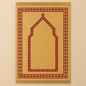 Alfombra de oración natural Sheetal Pati (Sajadah) |   Alfombra de Oración Hecha a Mano, Antibacteriana, Ecológica, con Base de Yute, Ligera, Ideal para Viajes y Uso Doméstico - Product Image 1