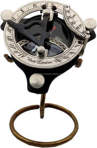 Captain Brass 3 ''Cadran solaire nautique Boussole Présentoir Accessoire parfait Camping Randonnée Belle Addition Collection nautique - Product Image 2