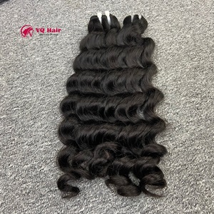 Paquetes alineados con cutícula, cabello humano Remy vietnamita virgen, extensión de cabello humano de onda profunda, máquina Natural cruda, extensiones de trama Doble - Product Image 4