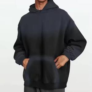 Sweat à capuche brodé pour homme, personnalisable, de haute qualité, 100% coton, en tissu éponge français, écologique, surdimensionné, vintage, effet délavé soleil - Product Image 2