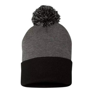 Bonnet unisexe en tricot écologique coupe-vent avec pompon en fausse fourrure à carreaux pour l'hiver et la plage - Product Image 5