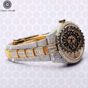 Charm_Jewells Montre de luxe pour femme en acier inoxydable, boîtier rond de 38 mm, quartz analogique, cristal saphir, lumineuse, tendance - Product Image 3