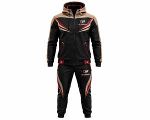 Survêtement à capuche en polyester personnalisé pour hommes, fermeture éclair intégrale, vêtements de sport, tenue de jogging, fabricant OEM ODM - Product Image 2