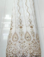 Tissu brodé perlé, dentelle perlée pour robes de mariée, robes de soirée, abayas, kaftans, vêtements de mode, sourcing pour acheteurs et commerce