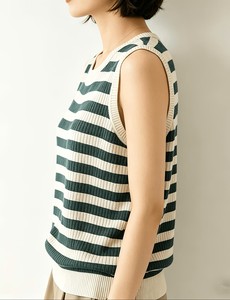 Summer New <b>Striped</b> Knitted Breathable Slim Fashionable Casual Short Women's <b>Vest</b> <b>Top</b> From Bangladesh Stylish Outwear Sportswear - Product Image 4
