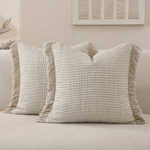 100% Cotton Woven Fringe Decorative Cushion Cover | Handmade American Throw Pillow Cover Tassels Eco-Friendly Washable Zipper - Product Image 6