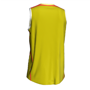 Maillot de basketball personnalisé par sublimation, col en V, sans manches, anti-humidité, unisexe, pour adulte, uniforme d'équipe, color-block, en polyester - Product Image 2