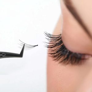 Wholesales Beauty Tools Professional Stainless Steel 90 degree Makeup Eyelash Tweezers Premium Eyelash Set of Tweezers - Product Image 2