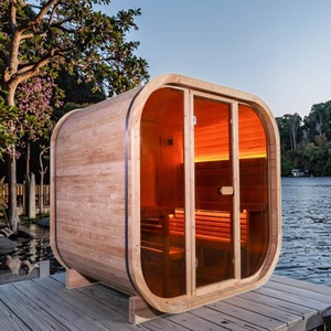 6-Person Outdoor Cube Steam <b>Sauna</b> - Panoramic Glass & ETL - Product Image 1