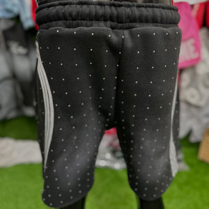 Shorts décontractés pour hommes à imprimé pois noirs, taille mi-haute, avec cordon de serrage, pompon et bandes latérales - Product Image 3