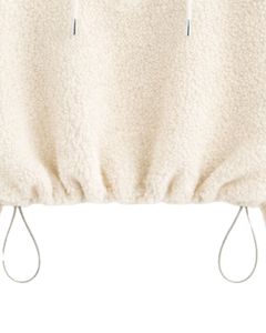 Custom Textured Fleece Cropped Hoodie Quarter Zip Adjustable Drawstring Hem Casual Streetwear Warm <b>Pullover</b> <b>Men</b> Custom Logo - Product Image 4