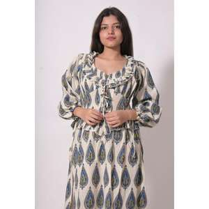 Vestido Largo Bohemio de Verano Hecho a Mano 100% Algodón Ecológico con Cintura Natural - Product Image 6