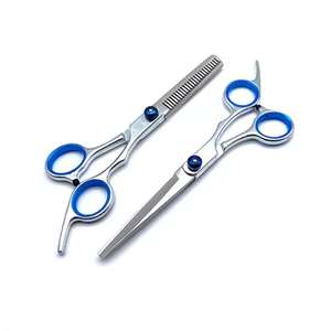 Juego de Tijeras Profesionales para Adelgazar y Cortar el Cabello, Acero Inoxidable 4CR13COMOV, para Diestros, con Tornillo de Tensión Ajustable, para Salón - Product Image 1