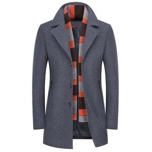 Manteau de mariage allongé en laine tricotée de qualité supérieure pour homme, sur mesure, respirant, à simple boutonnage, idéal pour les fêtes - Product Image 2