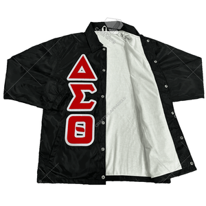 Veste imperméable Delta Sigma Theta Sorority Black Coaches Line, résistante aux intempéries - Product Image 2