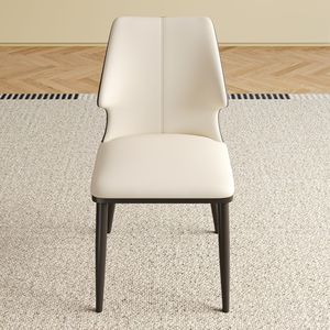 Set di 2 sedie da pranzo moderne grigie e bianche, contemporanee, eleganti e confortevoli per sala da pranzo, cucina, ufficio - Product Image 4