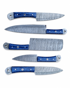 Ensemble de couteaux de chef professionnels de qualité supérieure LEGACY BLADES, 5 pièces, en acier damas fait main, manche en résine, ambidextres - Product Image 1