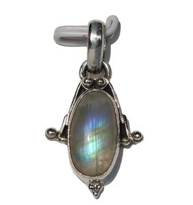 Colgante de Plata de Ley 925 con piedras preciosas, joyería hecha a mano, cabujón ovalado - Product Image 2