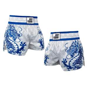 Pantalones Cortos de Muay Thai para Hombre, Estampado de Pantera Satinado, Cintura Elástica, para Entrenamiento de Gimnasio, Kickboxing, Ligeros y Coloridos - Product Image 1