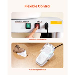 Tornio per Ceramica Regolabile da 11 Pollici, 60-300 RPM, con Pedale e Base Sollevabile Staccabile - Product Image 4