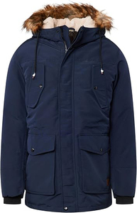 Chaqueta de Invierno para Hombre con Capucha y Forro de Piel, Estilo Lona Gruesa, Abrigo Largo Informal, Cierre de Cremallera Resistente al Viento, Color Sólido - Product Image 2