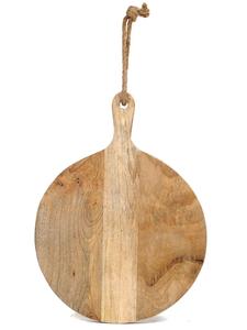 Round <b>Paddle</b> Chopping <b>Board</b> with Hanging Rope Thick Smooth Surface Perfect for Cutting Serving Cheese and Rustic Kitchen Decor - Product Image 2