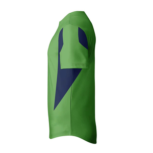 Maillot de baseball pour homme à manches courtes, boutonné, vert marine, color-block, anti-humidité, 100 % polyester, chemise de sport - Product Image 4