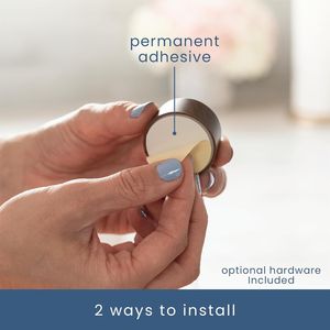 Set di 4 Ganci Adesivi Rotondi in Plastica Effetto Noce per Asciugamani da Cucina e Bagno - Product Image 5