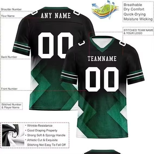 Camisetas de Fútbol Americano Personalizadas con Nombre de Equipo para Hombre, Camiseta de Fútbol 100% Poliéster de Malla con Cuello en V, Manga Corta, Tallas Grandes - Product Image 4