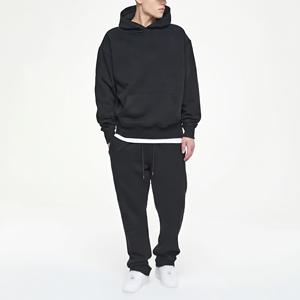 Ensemble de survêtement oversize pour homme, sweat à capuche uni et pantalon de survêtement ample, 2 pièces, streetwear décontracté, vente en gros - Product Image 3
