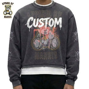 Sudadera de Algodón Grueso con Lavado Ácido de Alta Calidad para Hombre, OEM, Marca Privada, Cuello Redondo, Venta al por Mayor, Ropa Urbana - Product Image 2