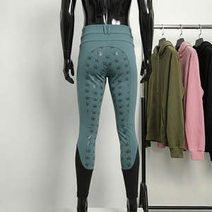Venta al por mayor de fábrica: Pantalones de equitación multicolor con asiento completo de silicona estampada, leggings, calzones de equitación para mujer, jodhpurs. - Product Image 6
