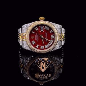 Reloj de Pulsera de Diamantes Moissanite VVS de Alta Calidad, Correa de Acero Inoxidable, Cuarzo, Estilo Hip Hop, Edición Limitada de Lujo - Product Image 1