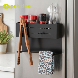 Wholesale Household Storage Rack Metal Housewares 2 tier Magnet Storage Rack with <b>Rubber</b> Magnet <b>Sheet</b> - Product Image 5
