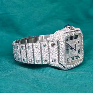 Customized Logo Antique Luxury Business Stainless Steel Quartz <b>Watch</b> <b>Men's</b> Unique Diamond Glass Crystal <b>Waterproof</b> - Product Image 1