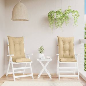 2 pezzi Melange Beige cuscini sedia con schienale alto 47.2 "x 19.7" x 2.8 "tessuto cuscini seduta - Product Image 3
