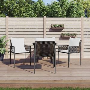 Ensemble de 4 chaises de jardin brunes pour l'extérieur - Product Image 1