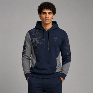 Sweat à capuche brodé pour homme, logo personnalisé, molleton doux en coton, chaud et respirant, pull décontracté streetwear - Product Image 1