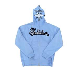 Nesta Sports – Sweat à capuche court zippé unisexe, 500 GSM, 100 % coton, avec logo personnalisé, effet vintage délavé et tricoté - Product Image 2